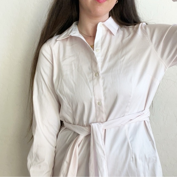 UnTUCKit Pink Pinstripe Clara Button Down Top - Picture 3 of 12